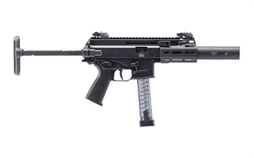 B&T USA APC9K SD, Semi-automatic, SBR, 9MM, 4.3" Barrel, Telescopic Stock, Anodized Finish, Black, 30 Rounds, 1 Magazine, Includes Suppressor BT-36045-SD-SBR-KIT