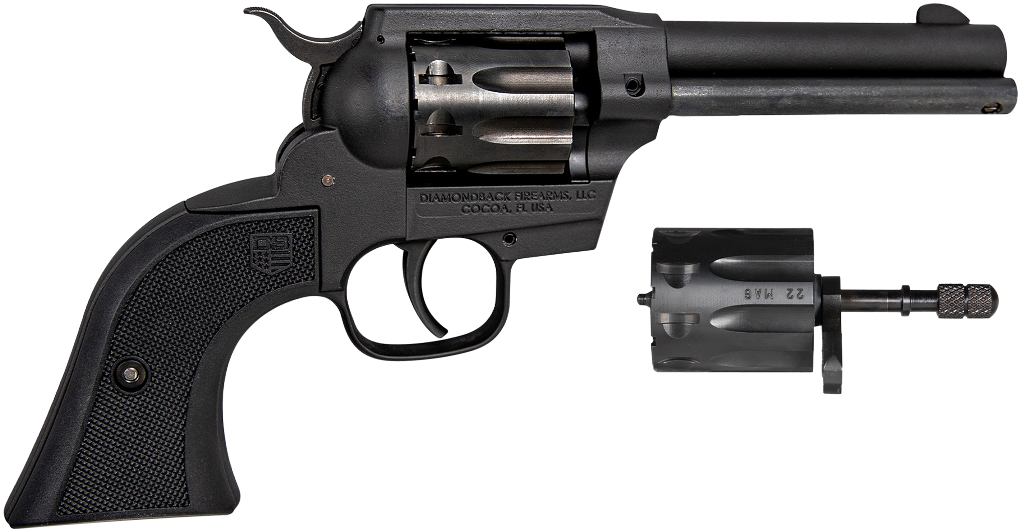 Diamondback Sidekick Revolver DB0500A001, 22 LR, 4.5", Black Polymer Grips, Black Cerakote Finish, 9 Rd