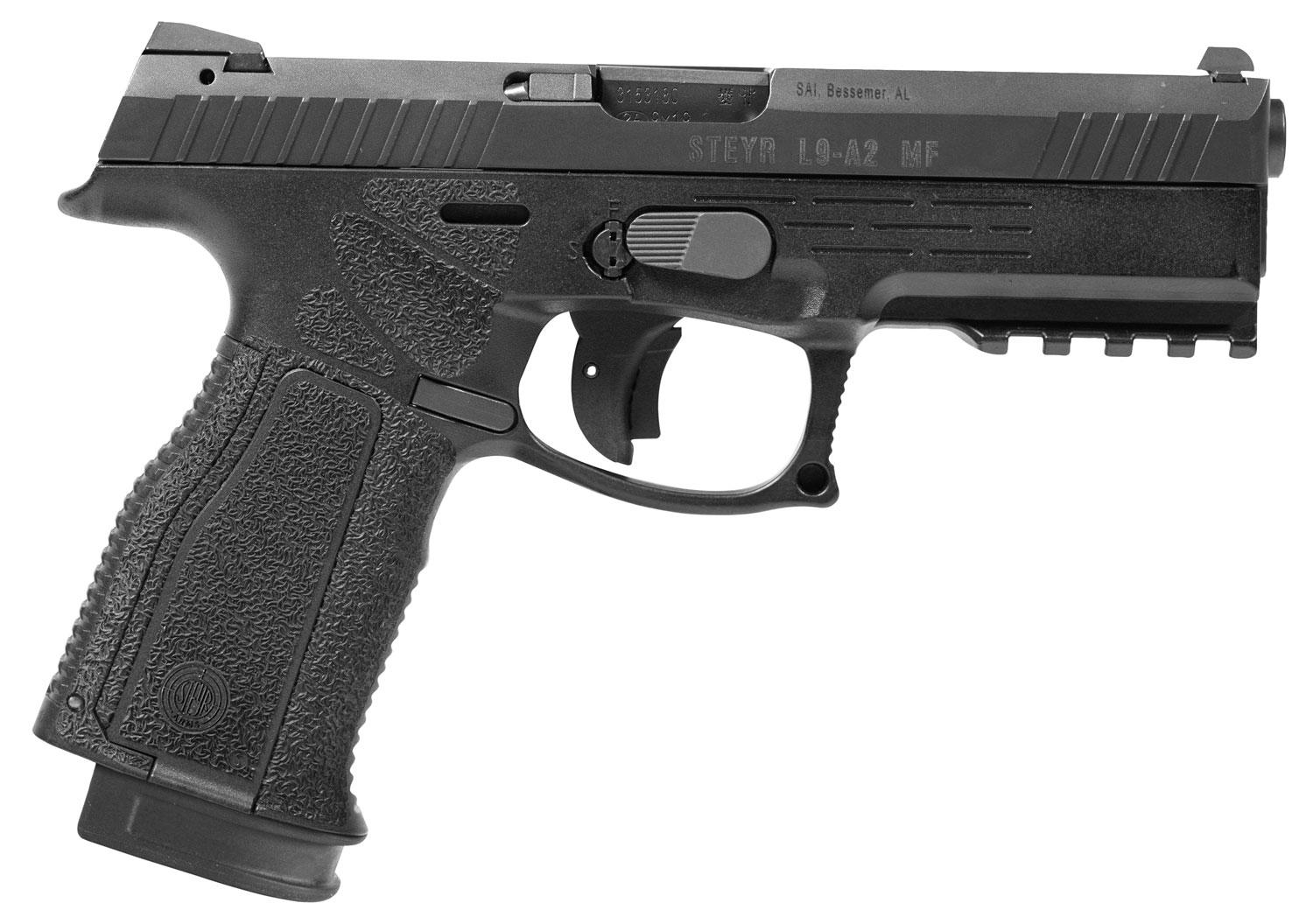 Steyr L9-A2 MF DAO Pistol 781212H0, 9mm Luger, 4.50", Interchangeable Backstrap, Black Finish, 17 Rds