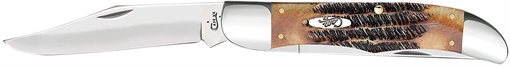Case Hunter 4.10" Folding Plain Mirror Polished Tru-Sharp SS Blade, 6.5 BoneStag Handle 03574