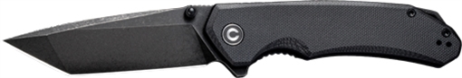 Civivi Knives Brazen 3.46" Folding Tanto Black Stonewashed D2 Steel Blade, Black Textured G10 Handle C2023C