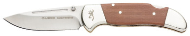 Browning Guide Series Folder - 3.375" 14C28N Drop Point Blade, Micarta Handles with Steel Bolsters