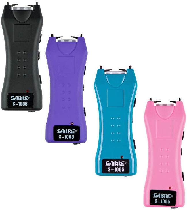Sabre Flashlight Stun Gun w/Belt Holster, Pink (S-1005-PK)
