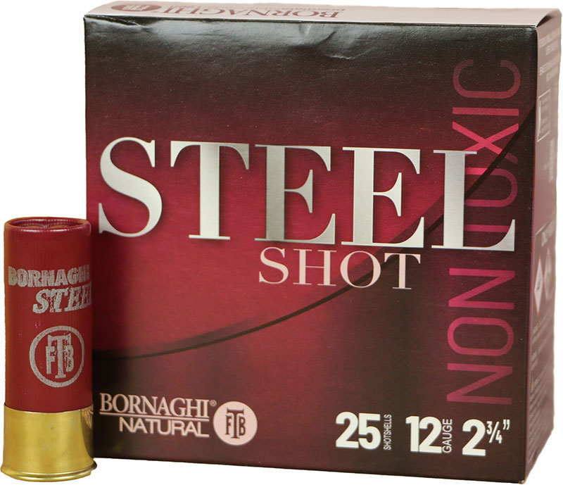 Bornaghi Steel Loads T3STEEL322, 12 Gauge, 2-3/4", 1 1/8 oz, 1360 fps, #2 Steel Shot, 25 Rd/bx
