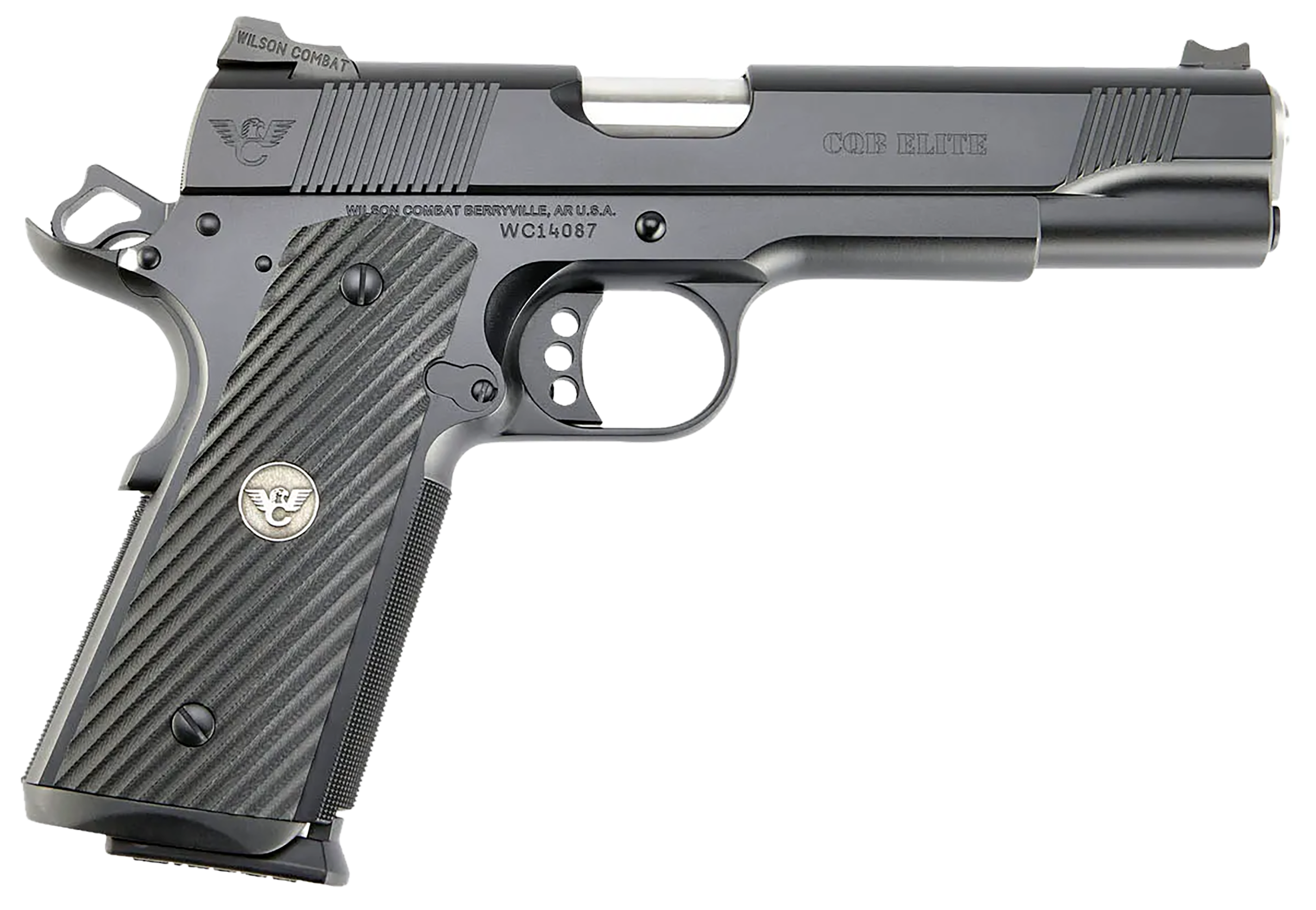 Wilson Combat CQB Elite Pistol CQBEFS9, 9mm Luger, 5", G10 Grips, Black Carbon Steel Finish, 10 Rds