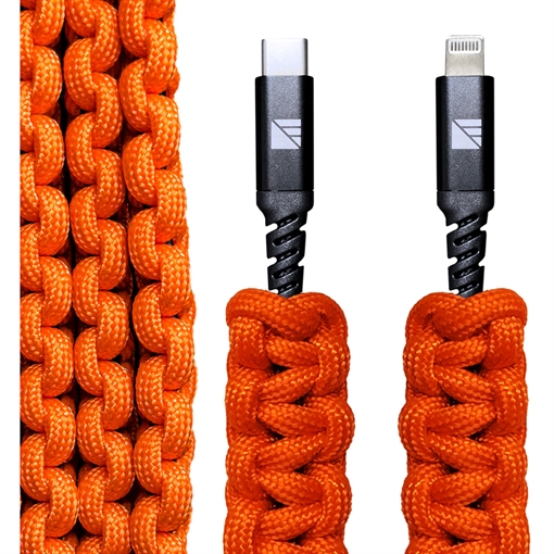 Dark Energy Dark Energy Lightning to C Paracord Cable Orange IND-LCC03HIVIS