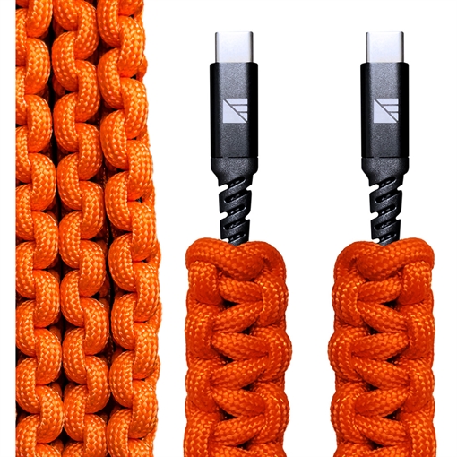 Dark Energy Dark Energy USB C to C Paracord Cable Orange IND-CCC03HIVIS