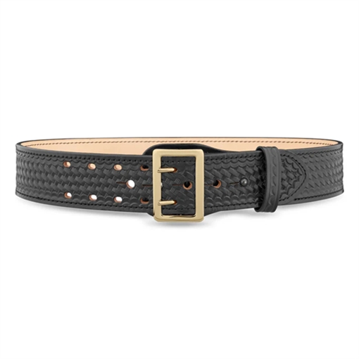 Dutyman 2-1/4"" Basketweave Leather Sam Brown 2 Row Stitch Duty Belt with Gold Buckle 1021-34-9002