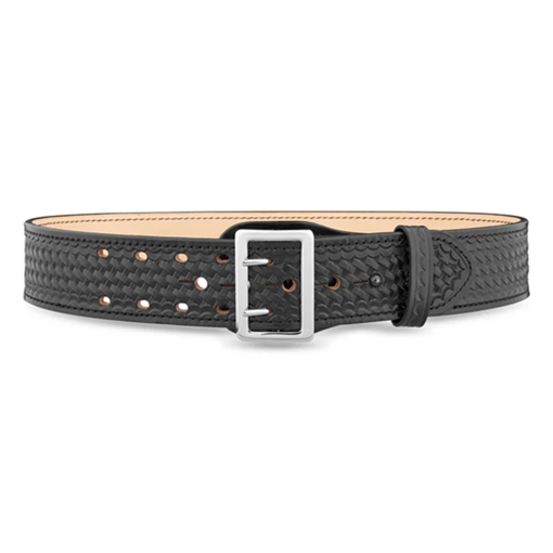 Dutyman 2-1/4"" Basketweave Leather Sam Brown 2 Row Stitch Duty Belt with Nickel Buckle 1021-44-9001