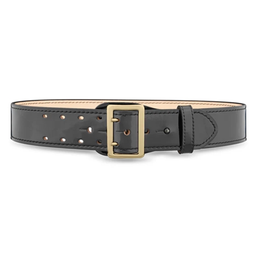 Dutyman 2-1/4"" High-Gloss Leather Sam Browne 2-Row Stitch Duty Belt with Gold Buckle 1031-42-9002