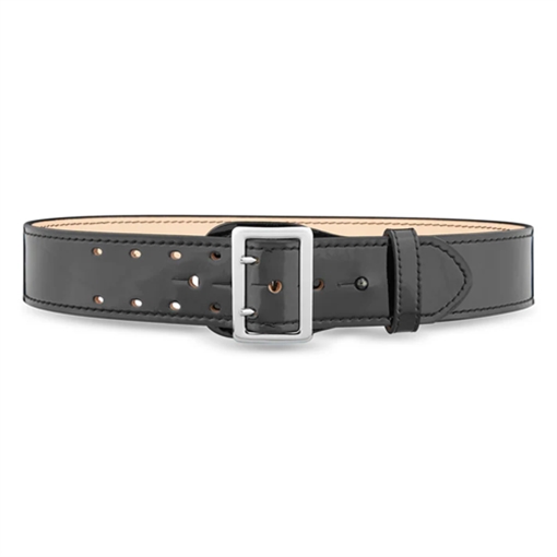 Dutyman 2-1/4"" High-Gloss Leather Sam Browne 2-Row Stitch Duty Belt with Nickel Buckle 1031-40-9001