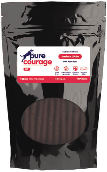 Pure Courage K9 CBD Beef Sticks (K9BEEFSTICK)