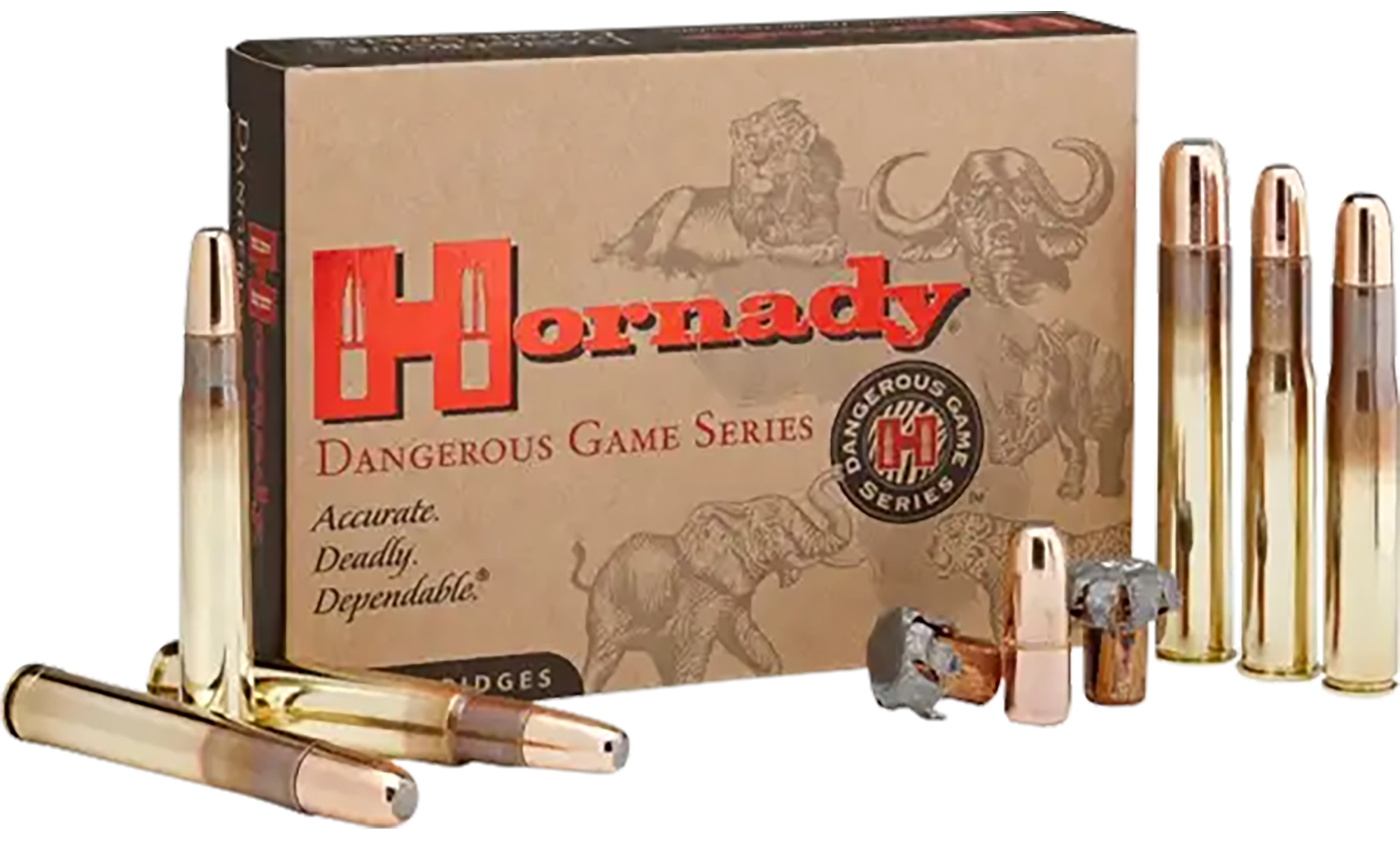 Hornady Dangerous Game Rifle Ammunition 82661, 416 Rigby, DGX Bonded, 400 gr, 2415 fps, 20 Rd/Bx