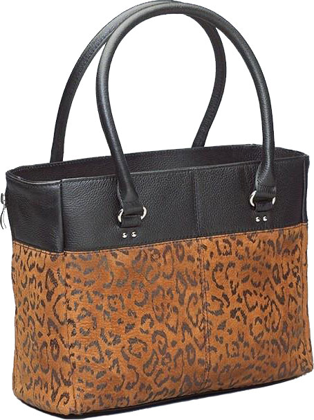 Gun Tote'n Mamas Open Top Tote, Sueded Leather (GTM-63LEPTN) Fits Small Pistols & Revolvers, Ambidextrous Hand