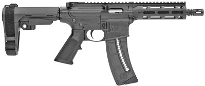S&W M&P15-22 Sport Pistol 13321, 22 LR, 8", Black Magpul MOE Grip, 25 Rds, w/Brace