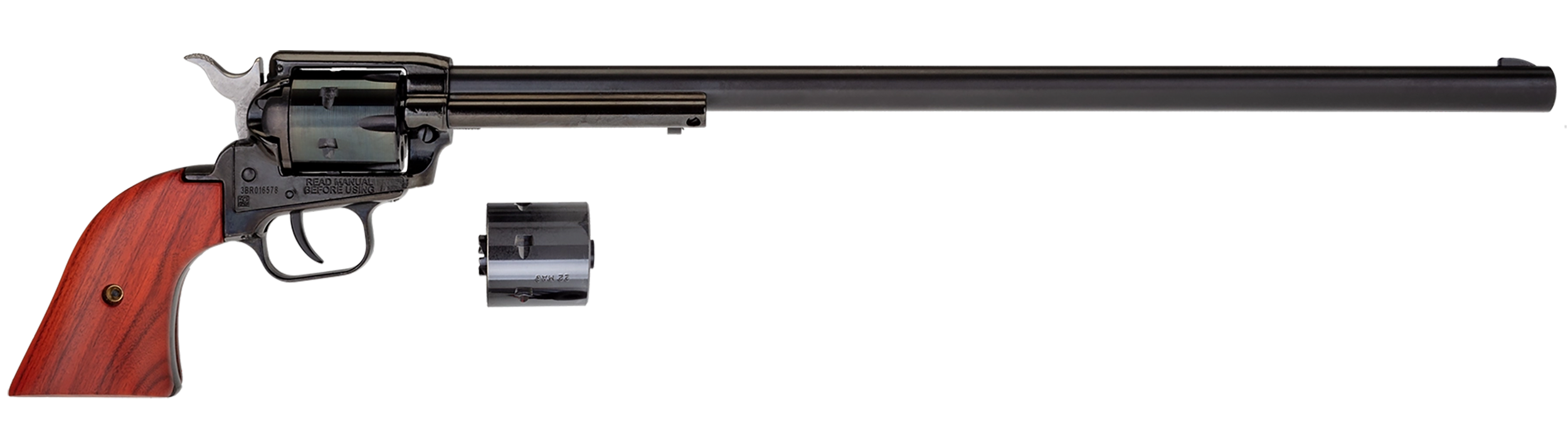 Heritage Rough Rider Single Action Rimfire Revolver RR22MB16, 22 LR, 16", Cocobolo Grip, Black Finish, 6 Rd