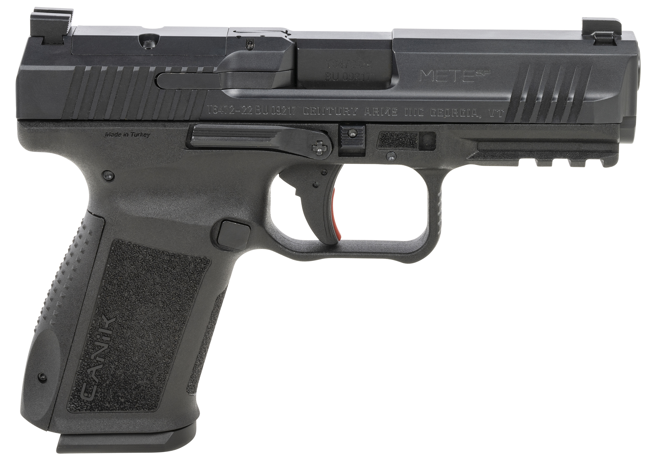 Canik Mete SF Striker Fire Pistol HG5637N, 9mm Luger, 4.08", Interchangeable Backstrap, Black Finish, 15 Rds