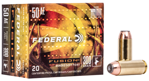 Federal Fusion Handgun 50AE 300gr Fusion Soft Point 20 Per Box