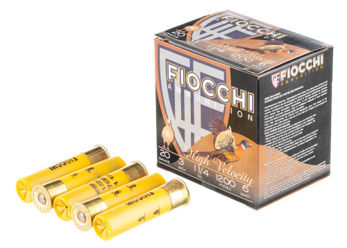 Fiocchi High Velocity 20 Ga, 3" Shell, 1-1/4oz, 6 Shot, 25rd Box