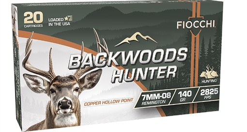 FIOCCHI BACKWOODS HUNTER AMO LEAD FREE 7MM-08 REM 140GR CHP 20RD ( 10 BOXES PER CASE ) 7MM08BHC 762344714004