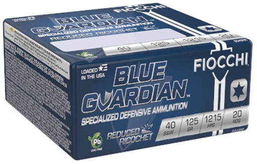 FIOCCHI BLUE GUARDIAN PISTOL AMO 40S&W 125GR RRHP 20RD ( 20 BOXES PER CASE ) 762344712741