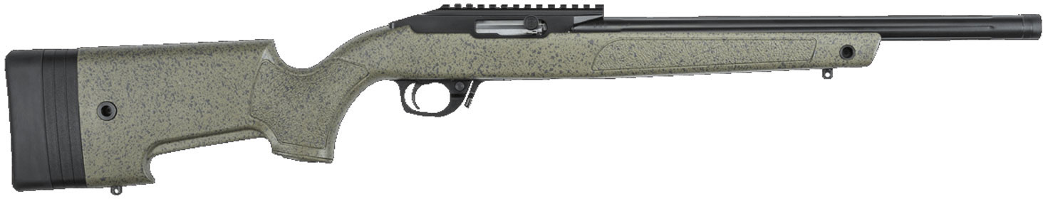 Bergara BXR Rimfire Rifle BXR001, 22 LR, 16.5", Green w/Black Specs Stock, Black Cerakote Finish Finish, 10 Rds