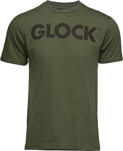 Glock Caliber Tee Military Green Ringspun Cotton Short Sleeve Small AP96156