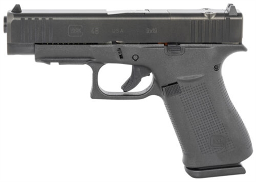 GLOCK 48 G48 MOS HGA 9MM 4 IN BBL FS 5LB BLACK 2 10RD MAGS MOS W FRONT RAIL UA4850201FRMOS