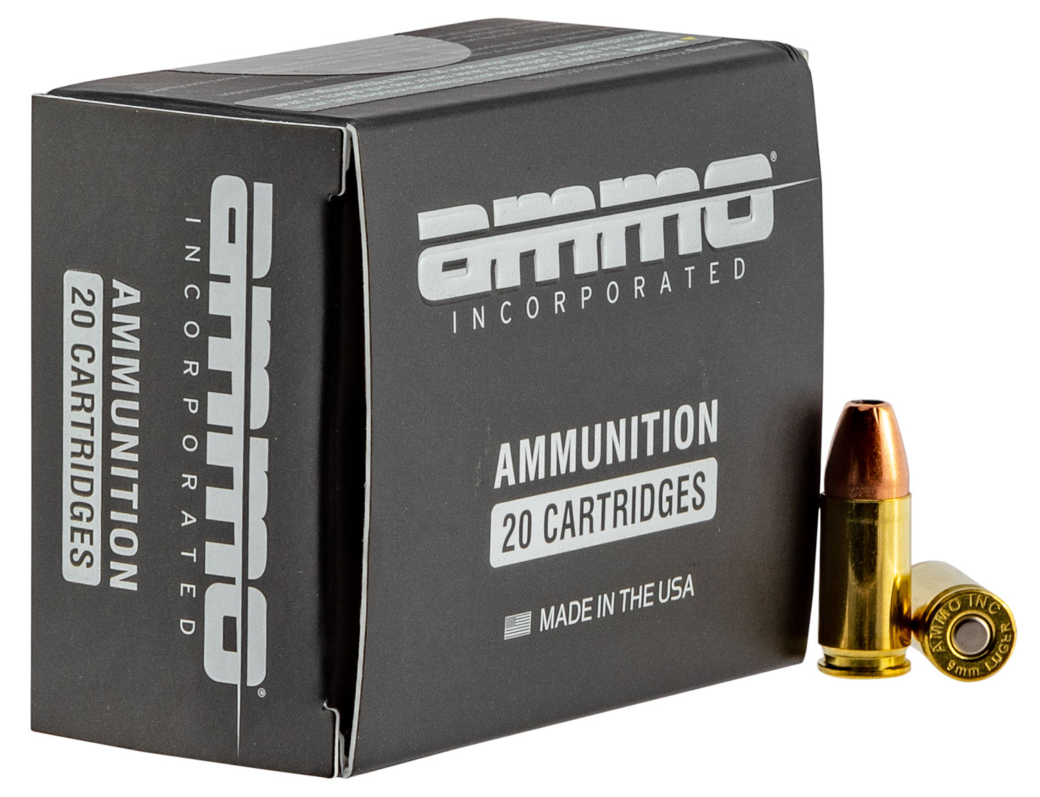 Ammo Inc HPR Pistol Ammunition 9115JHPA20, 9mm Luger, JHP, 115 gr, 1124 fps, 20 Rd/Bx