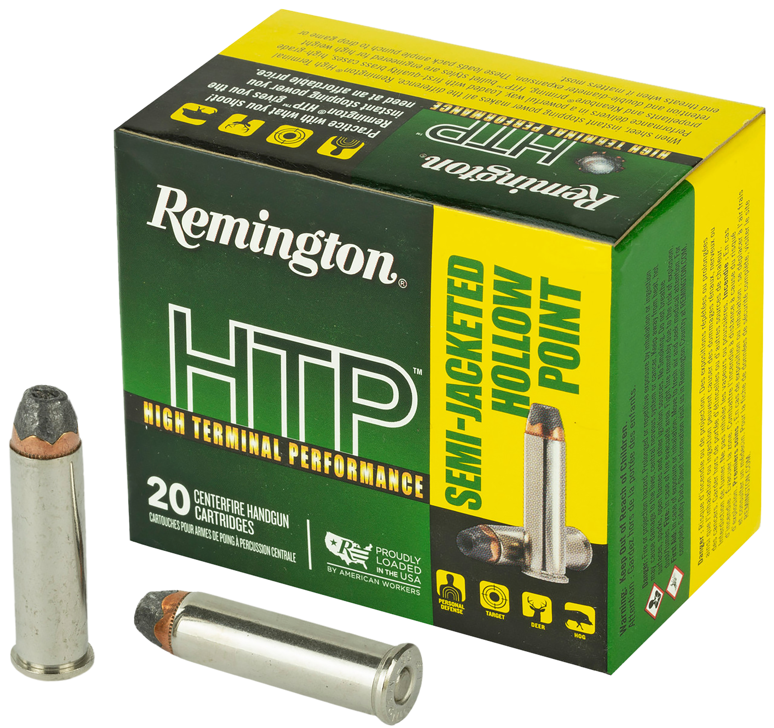 Remington HTP Pistol Ammunition 22231, 357 Mag, Semi-Jacketed Hollow Point, 158 gr, 1235 fps, 20 Rd/Bx