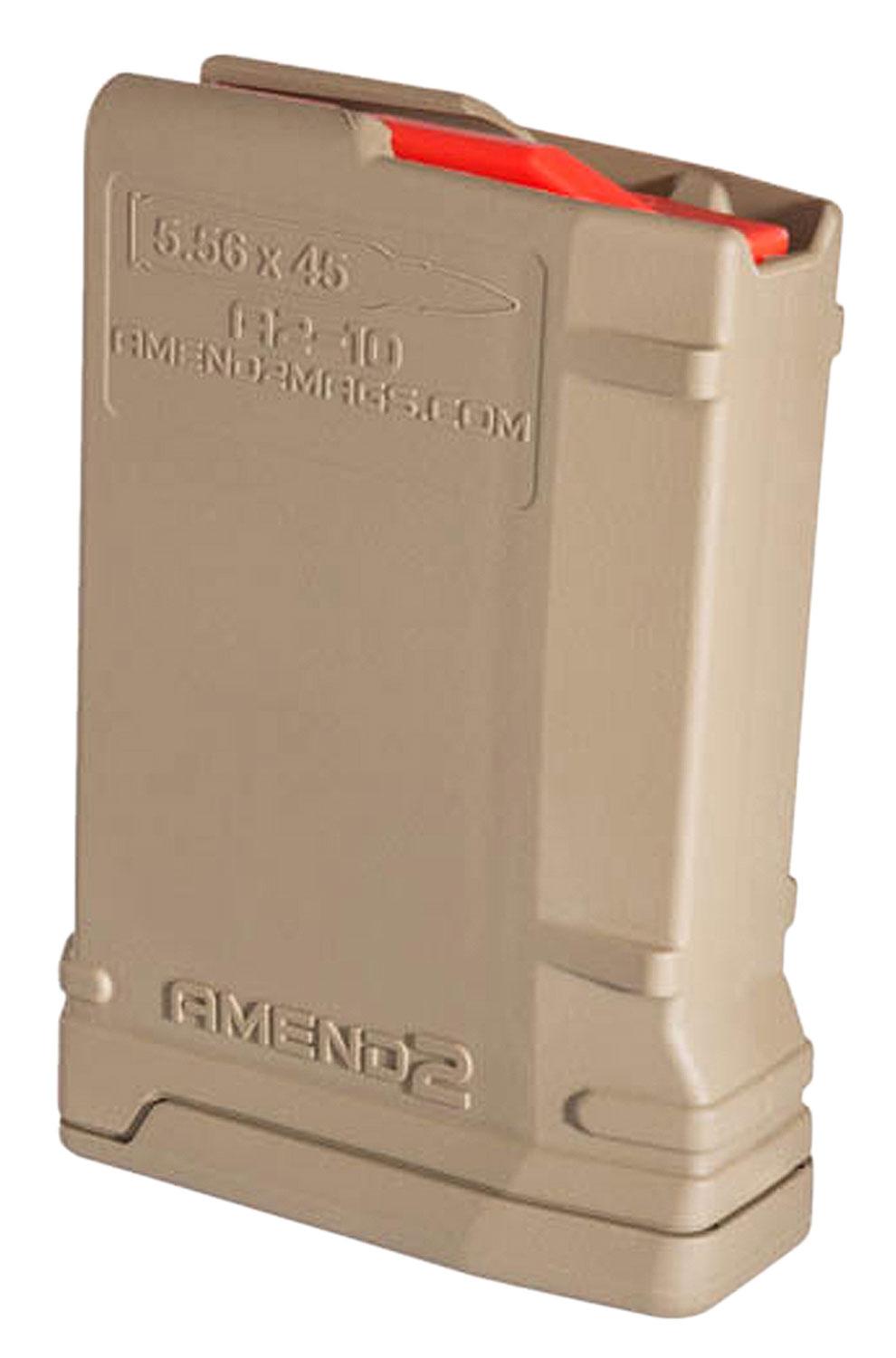 Amend2 AR-15/M16/M4 Magazine, 5.56 NATO/223 Rem, 10 Rounds, FDE, Detachable (556MOD2FDE10)