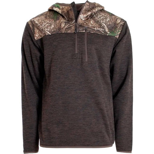Habit Habit Men's 1/4 Zip Hooded Fleece Pullover M-Realtree APX / Turkish Coffee FJ10084-R-8-6-M-3Q6