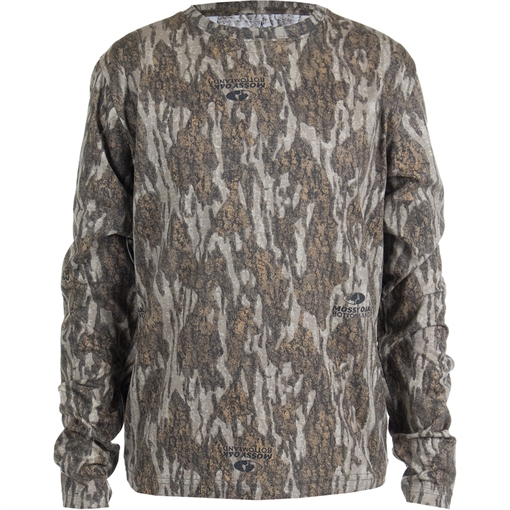 Habit Habit Youth Bear Cave Long Sleeve Camo Tee YS-Mossy Oak New Bottomland TS10010-M-8-6-YS-014