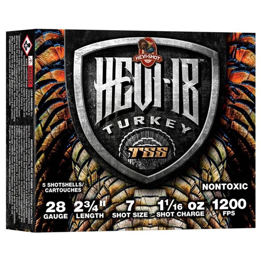 HEVI-Shot Hevi-18 Shotshells 28ga 2-3/4" 1-1/16oz 1200 fps #7 5/ct HS7257