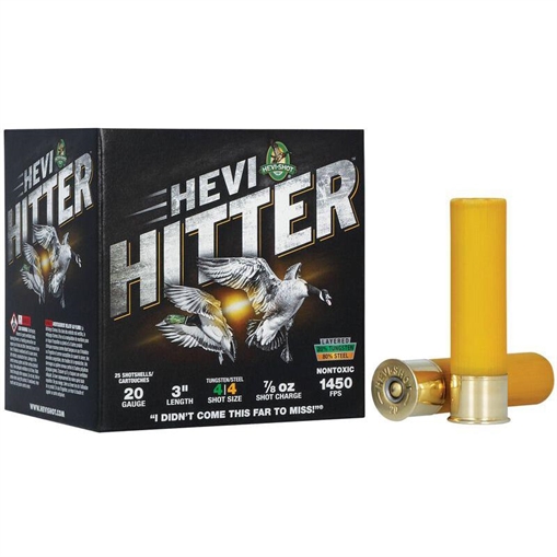 HEVI-Shot HEVI-Hitter Tungsten/Steel Shotshells 20ga 3" 7/8oz 1450 fps #4 25/ct HS29044