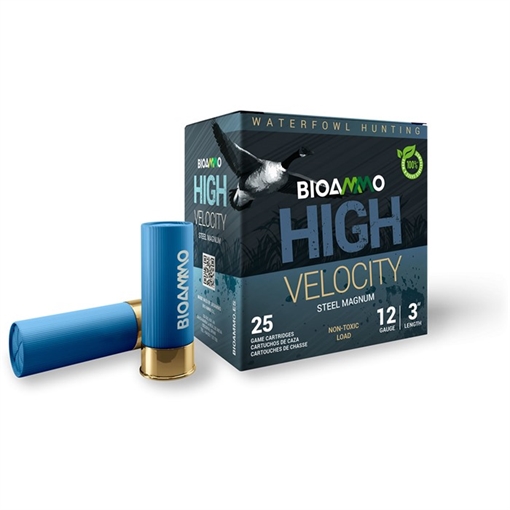 Bioammo HIGH VELOCITY STEEL MAGNUM 12 GAUGE 3'' 1-1/4OZ BB SHOT 25/BX MLS36BB