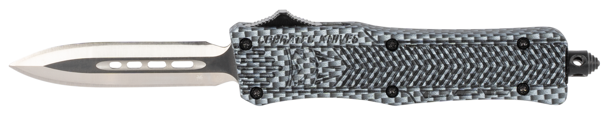 CobraTec CTK-1 Small 2.75" OTF Dagger Plain D2 Steel Carbon Fiber Aluminum Handle