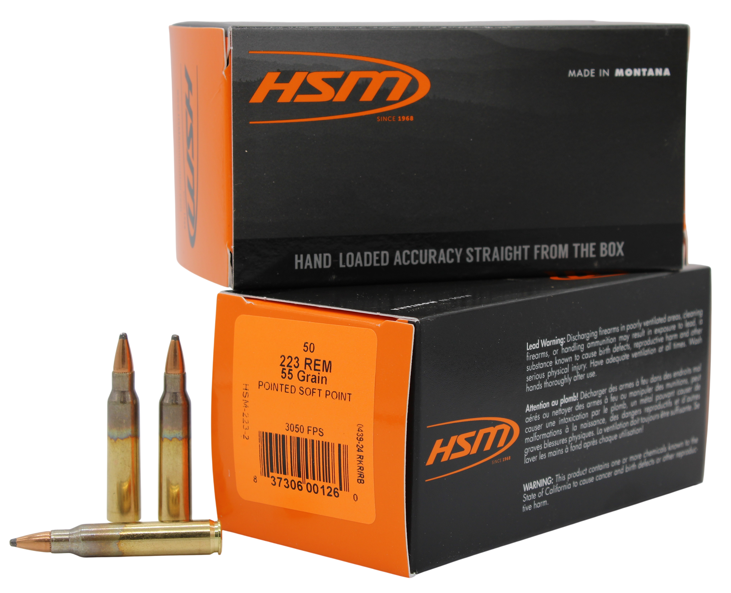 HSM Varmint 223 Rem 55gr Soft Point 50 Rd - Box or Case