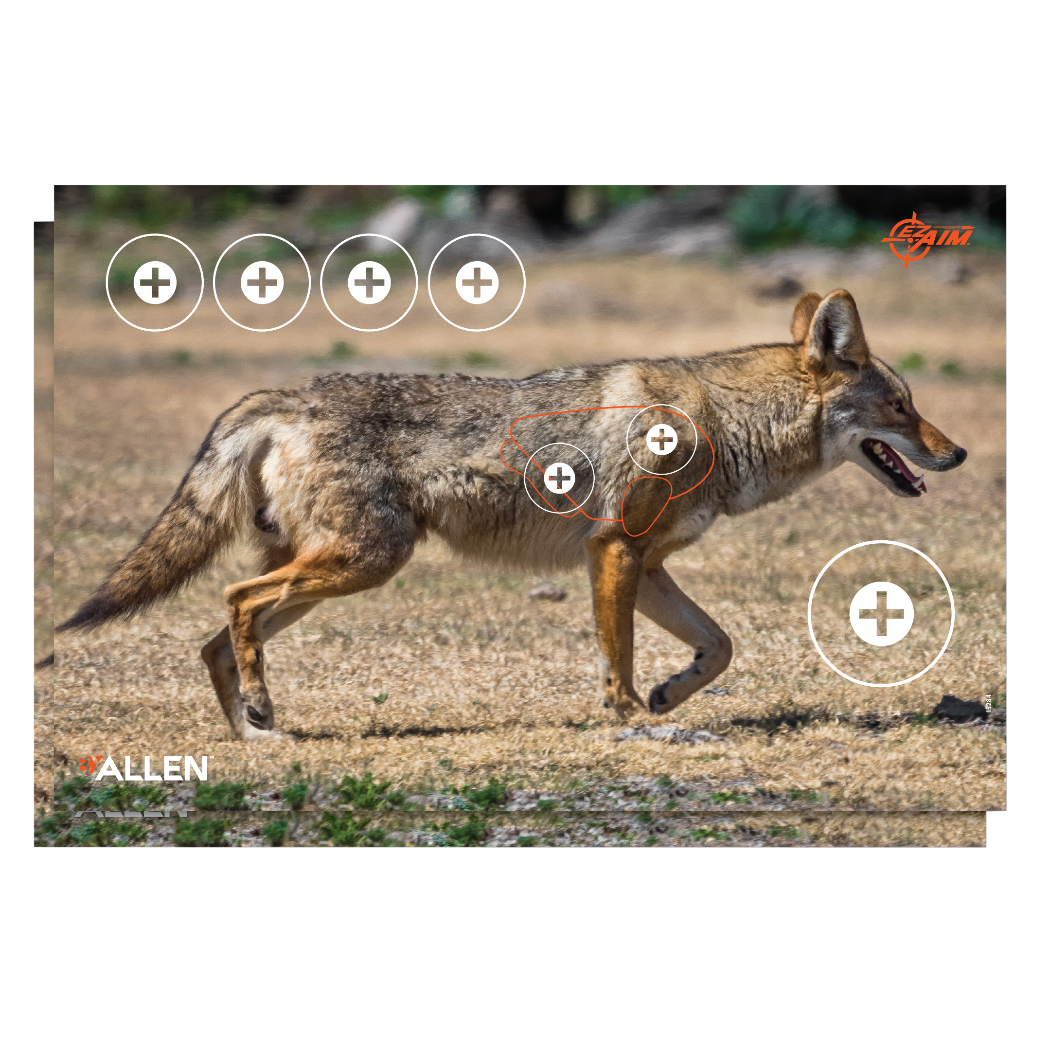 EZ-Aim Four Color Coyote Paper Hanging Target 23" x 35" 2-Pack