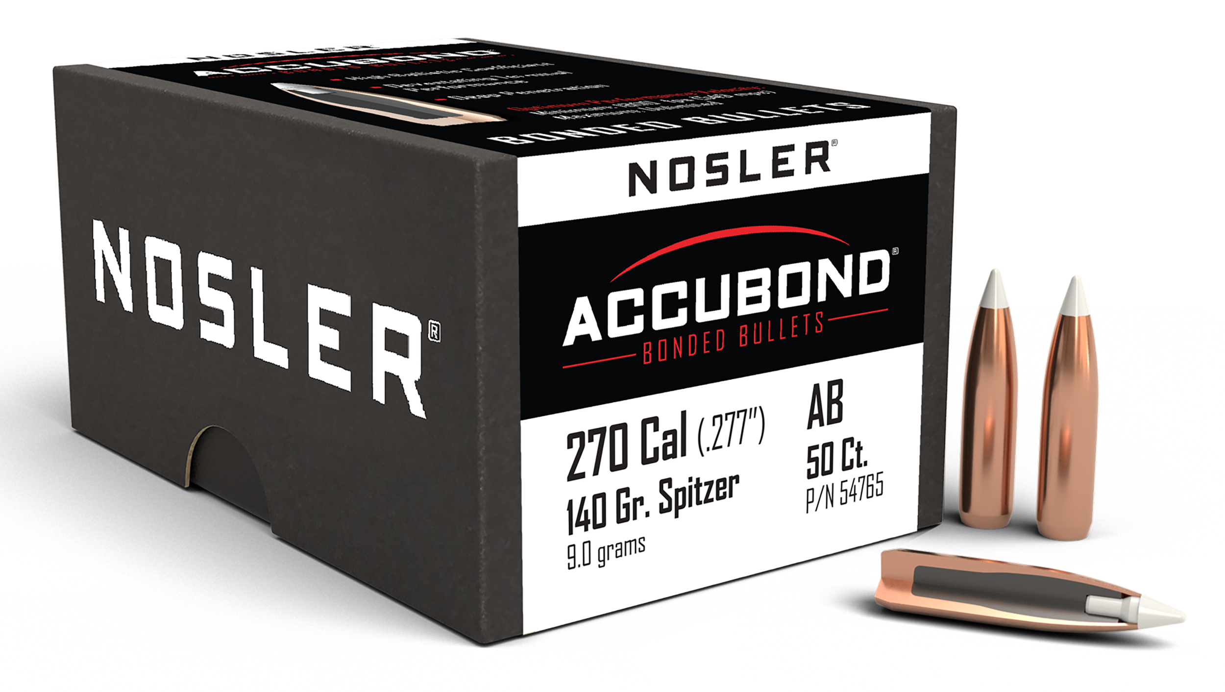 Nosler AccuBond 270 Cal .277 140gr Spitzer Point Polymer Tip 50/Box
