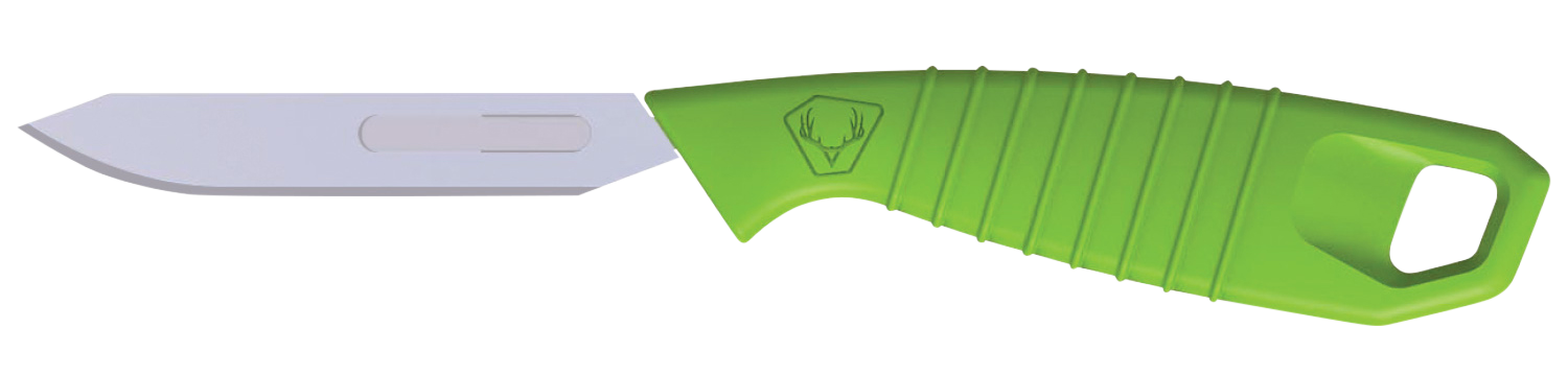 HME Super Lite Replace a Blade Tanto 6.30" Fixed Blade Knife - Green w/ 5 Blades and Sheath
