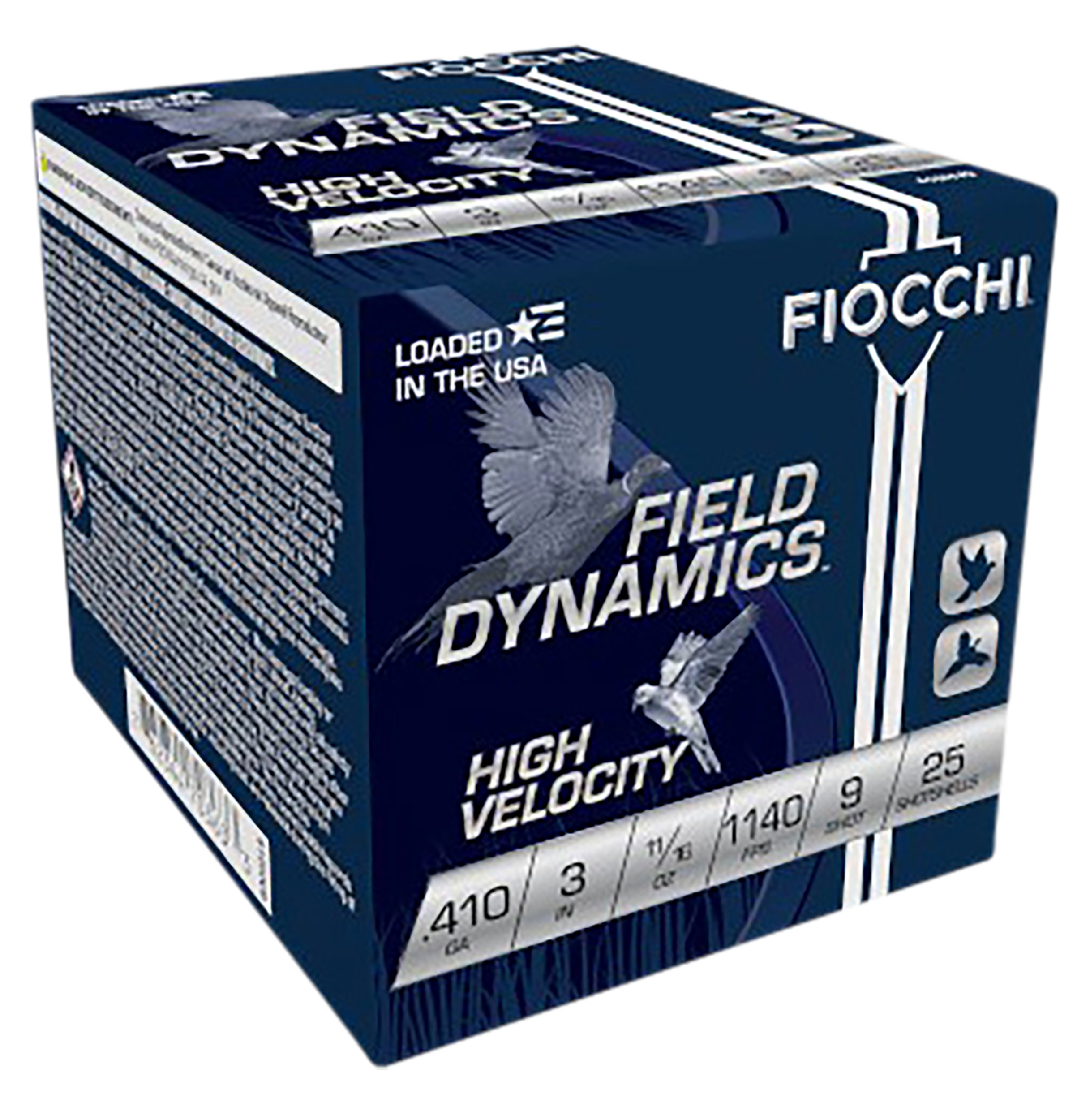 Fiocchi Field Dynamics High Velocity 410 Bore 3" 11/16oz #9 Shot 25 Rd - Box or Case