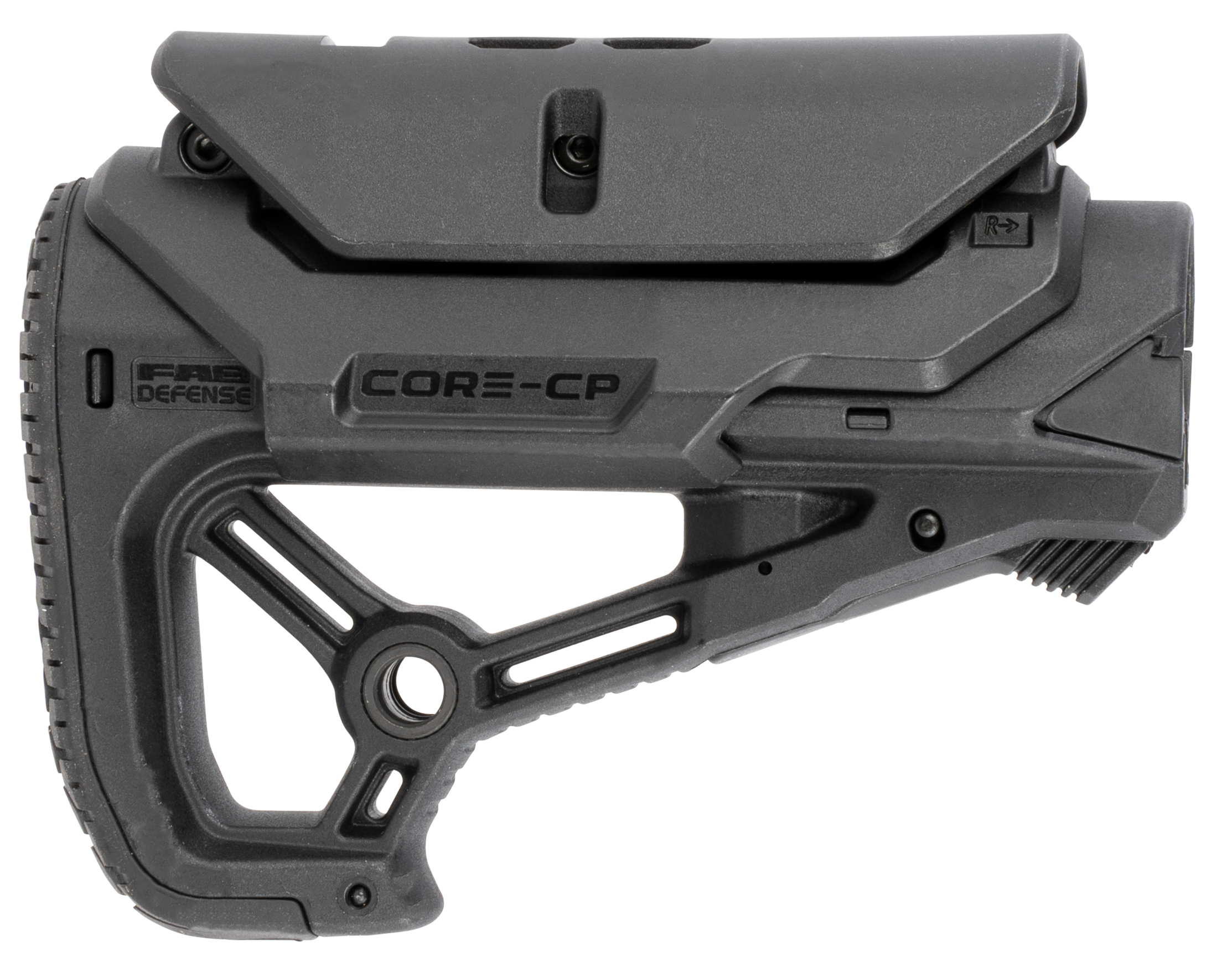 FAB Defense GL-Core S CP CQB AR-15/M4 Buttstock w/Adjustable Cheek Rest - Black