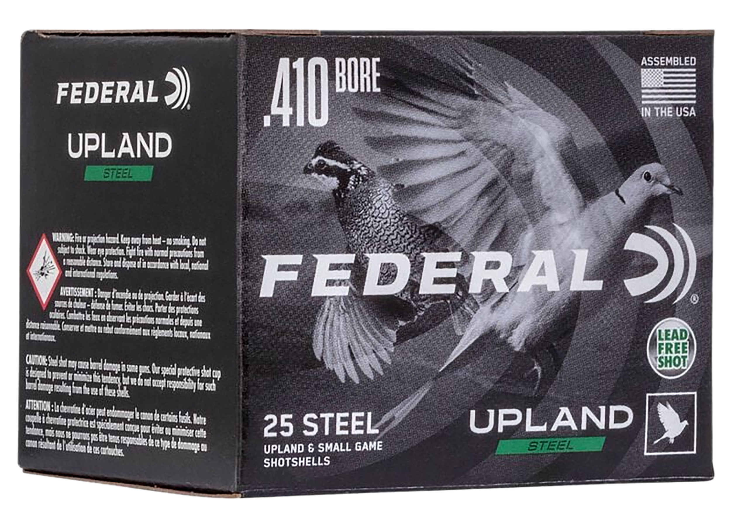 Federal Upland Steel Field & Range 410 Bore 3" 3/8 oz #6 Shot 25 Rd - Box or Case