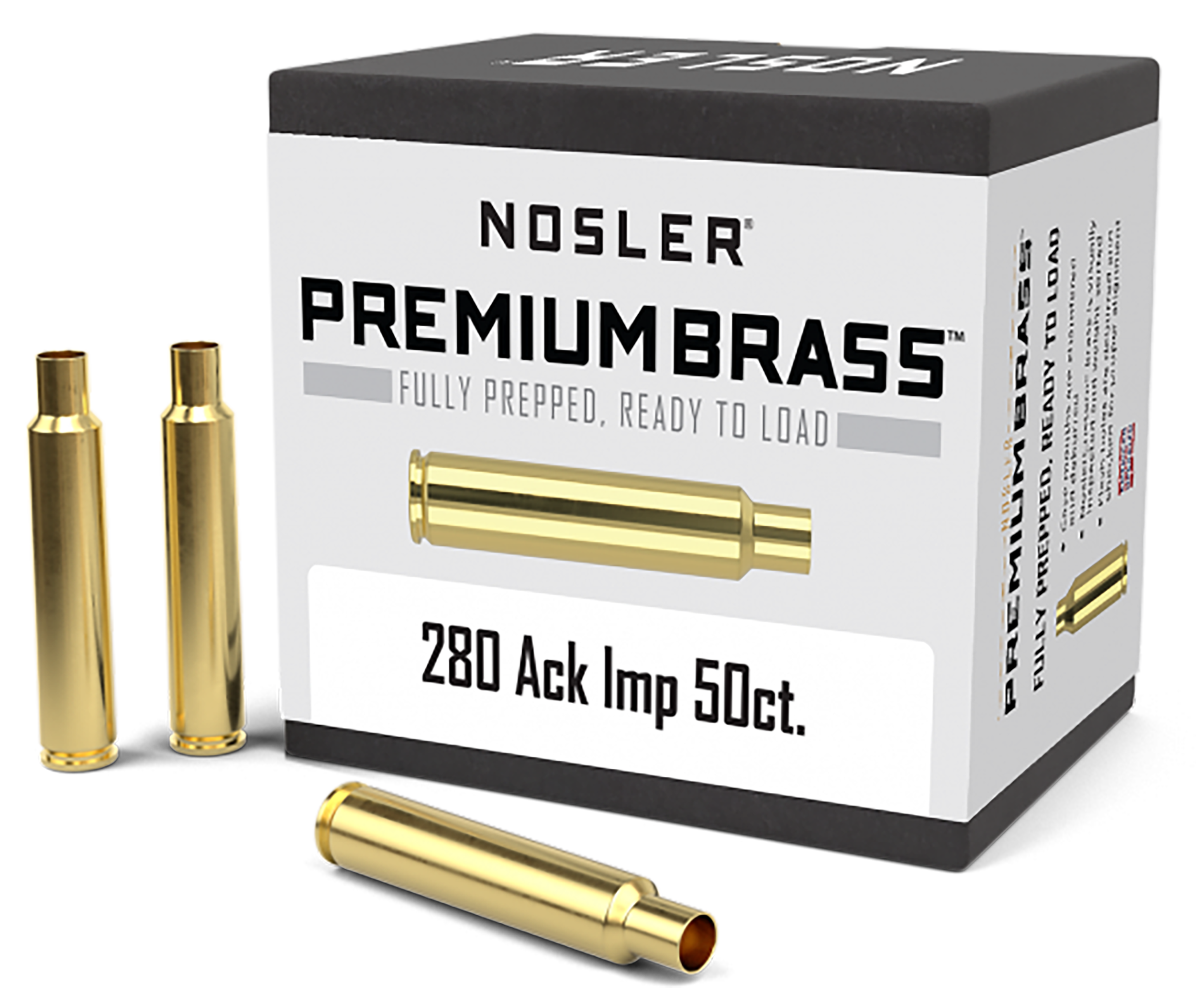 Nosler Premium Brass 280 Ackley Improved 50/Box Unprimed Rifle Cases