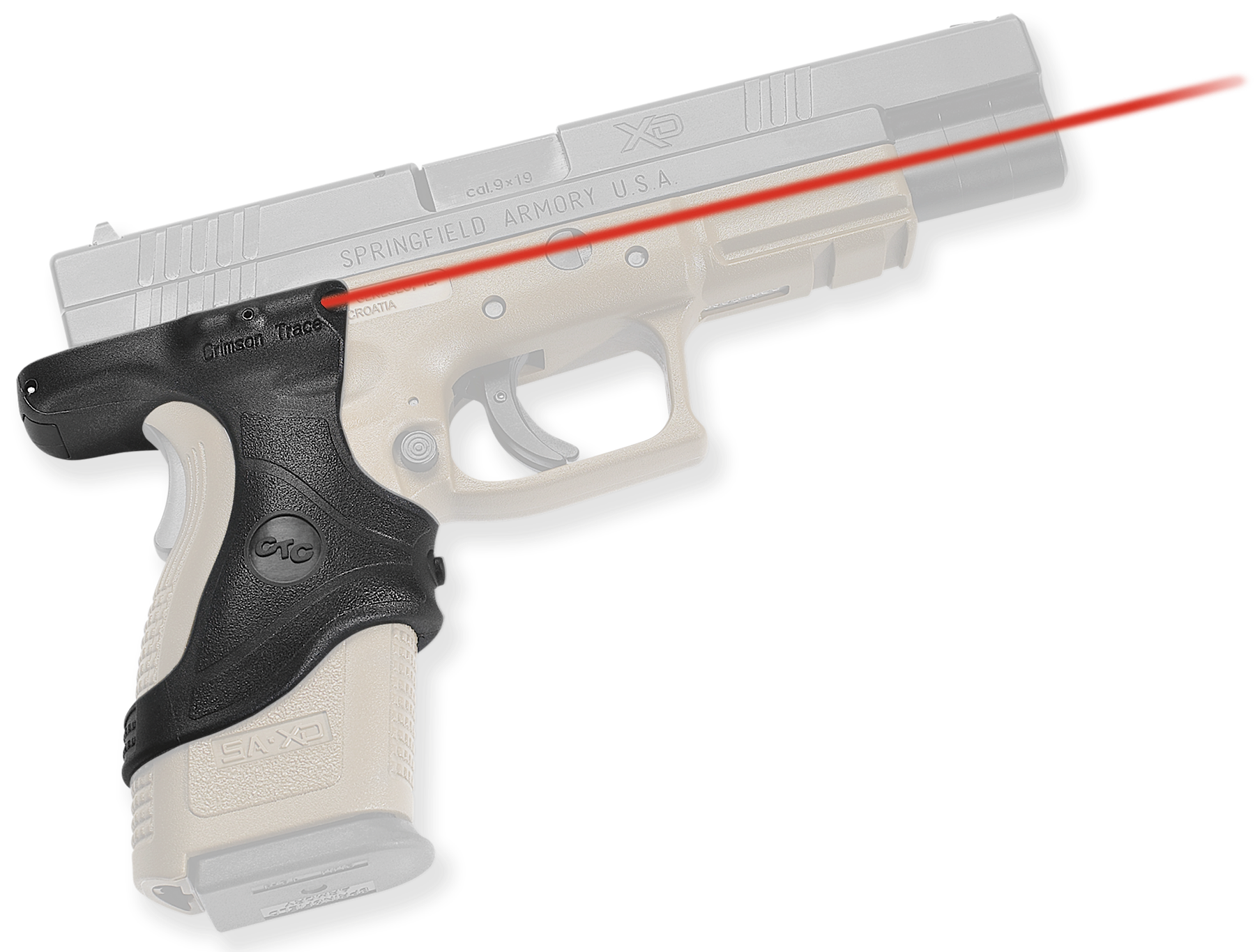 Crimson Trace LG-446 Lasergrips Springfield XD Red Laser Black Polymer