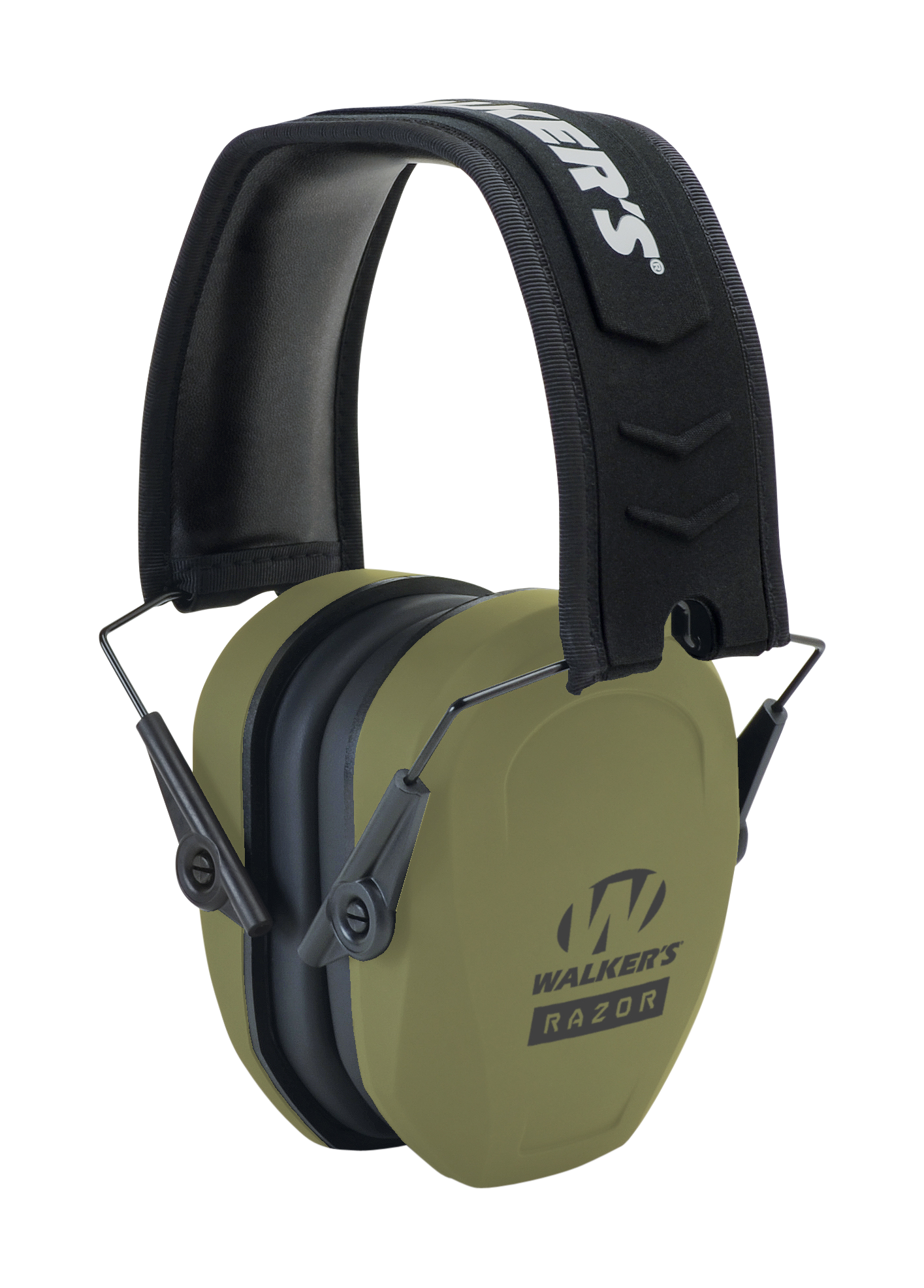 Walkers Game Ear Razor Slim Passive Muff 27 dB Over the Head OD Green/Black Polymer
