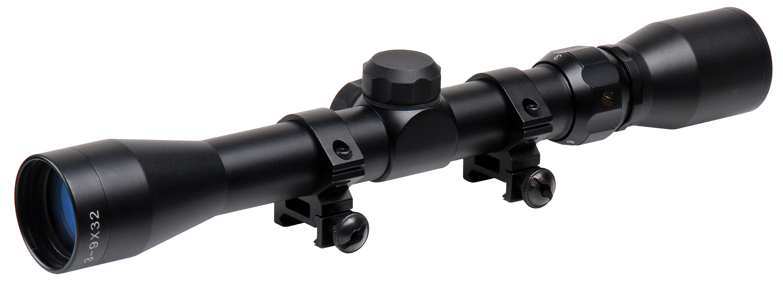 TruGlo Trushot 3-9x32mm 1 " Tube Duplex Reticle Rifle Scope w/ 3/8 " Dovetail Rings - Black Anodized