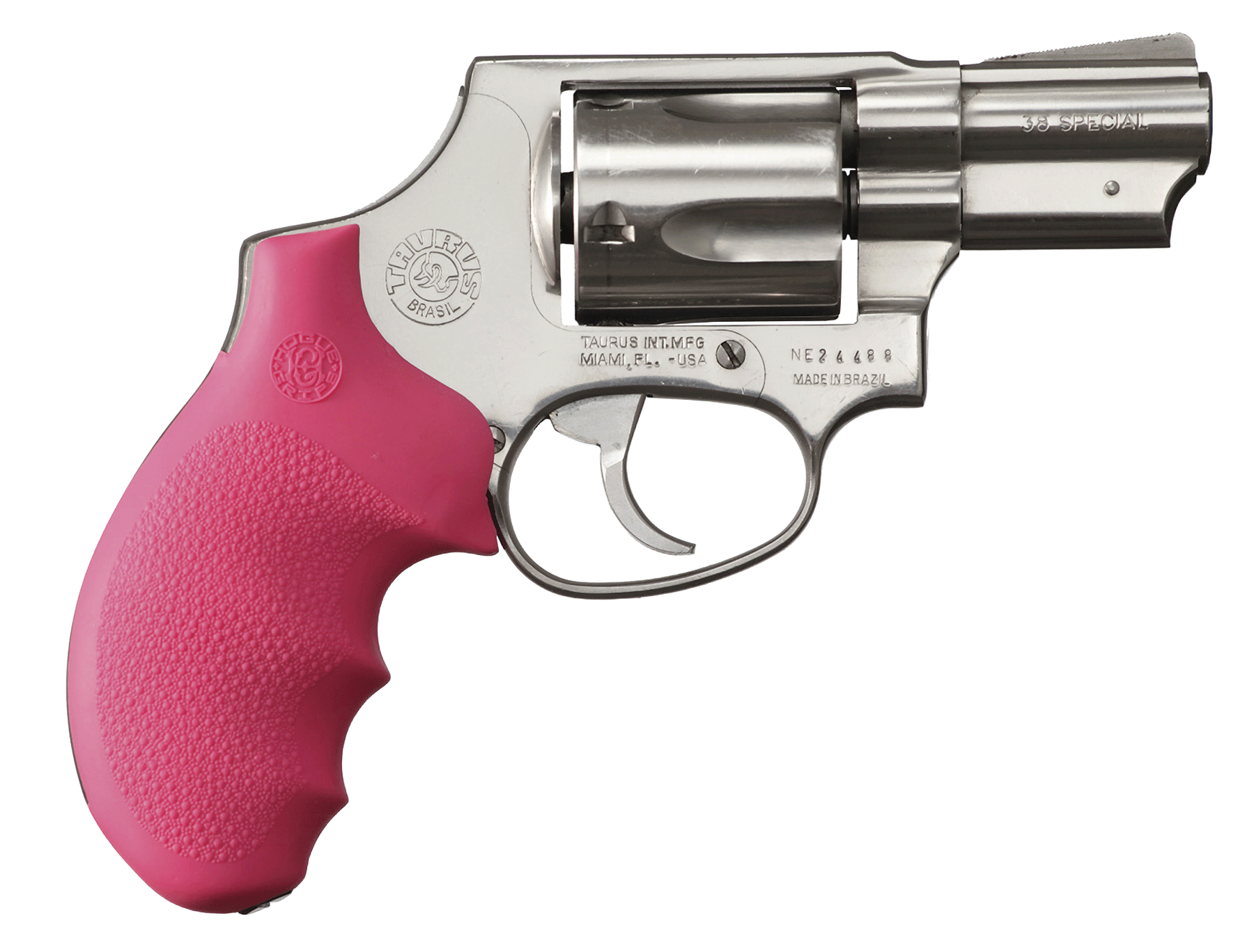 Hogue 67007 OverMolded Monogrip Cobblestone Pink Rubber Grip for Taurus 85