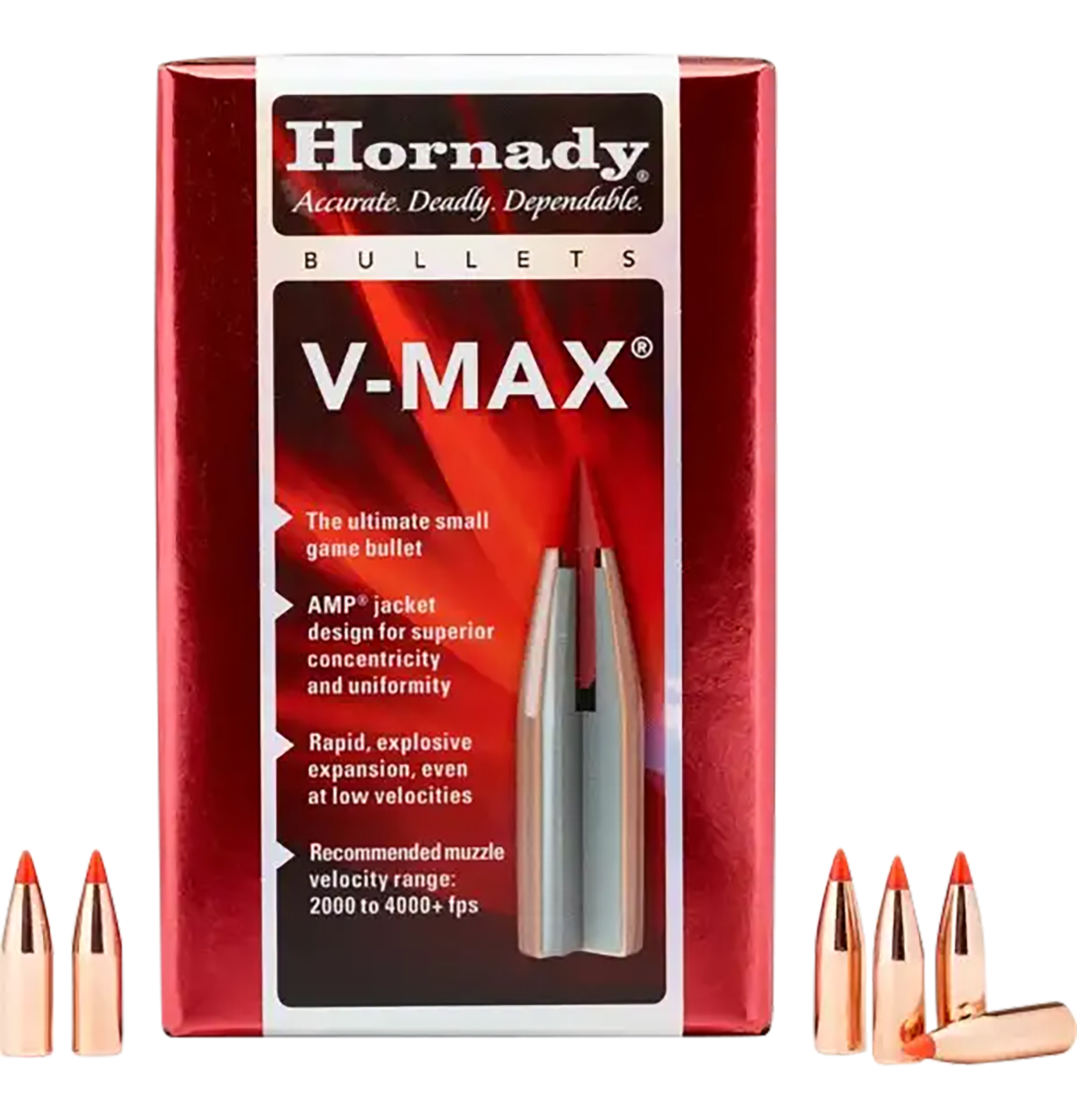 Hornady V-Max 17 Caliber .172 25 gr Polymer Tip Rifle Bullets - 100/Box